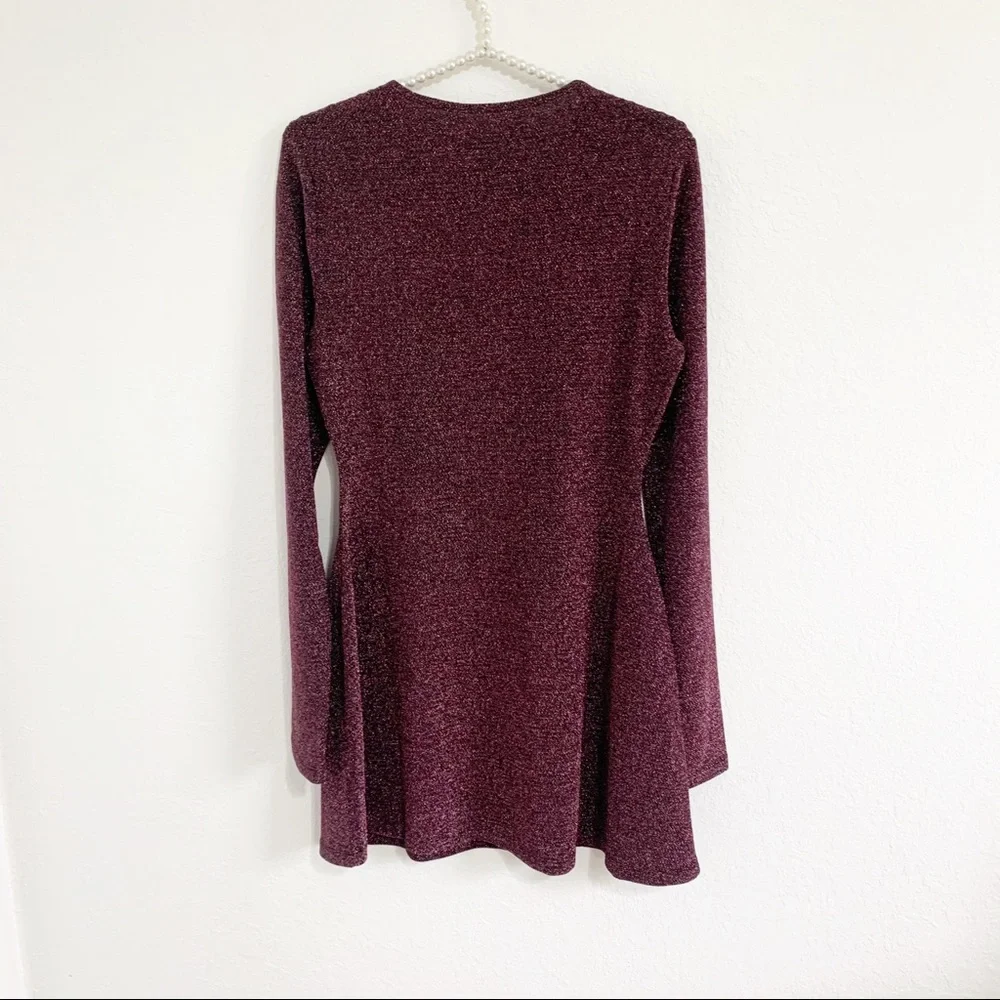 REFORMATION Riley Blush Sparkle Long Sleeve Dress size Large - Picture 11 of 11